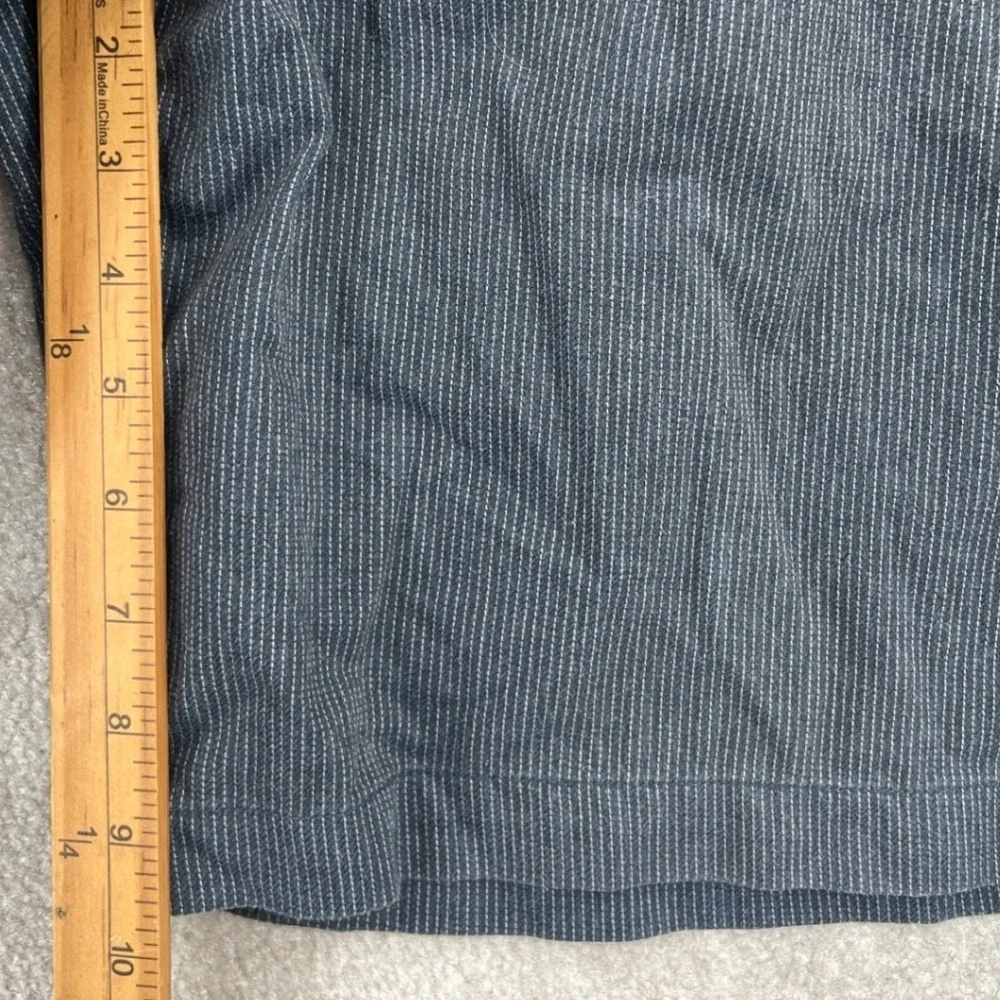 Banana Republic Emerson‎ Shorts Mens 34 Blue Pinstripe Cotton Blend Flat Front